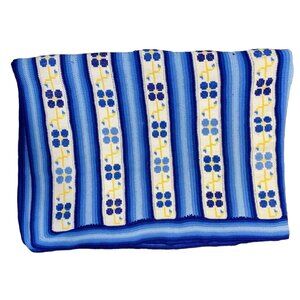 Handmade Blue & Yellow Crochet Quilt